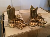    Box of 12 Matching Gold Cherub Angle Candle Holders