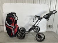    Walk Behind Golf Caddy & Wilson Golf Bag