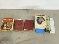    Vintage Books & Slide Viewer with Slides