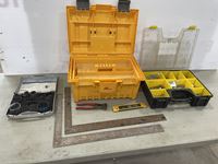    Tool Box, Hole Saw Kit, Squares, Screw Assortment