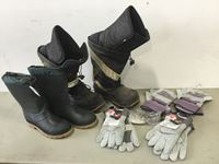    New Winter and Summer Work Gloves, New Mens Winter Rubber Boots Size 10, Used Mens Size 10 Baffin Winter Steel Toe Boots
