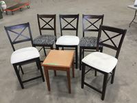    (5) Bar Height Chairs, End Table 24 Inch X 18 Inch X 18 Inch