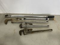    (2) Torque Wrenches & (3) Pipe Wrenches