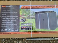    TMG Industrial 6 Ft X 8 Ft Metal Pent Shed with Skylight