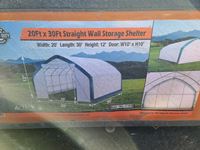  TMG Industrial  20 Ft X 30 Ft Straight Wall Storage Shelter