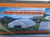  TMG Industrial  30 Ft X 50 Ft Straight Wall Storage Shelter