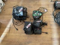    Qty of Miscellaneous Battery Chargers and Gloves w/ Dust Mask