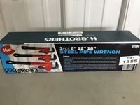    3 Piece Steel Pipe Wrench Set