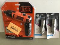  Black & Decker  Rechargeable Screw Driver & Torch Lights