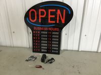    LED Store Open Sign with Hrs and Remote