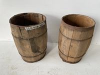    (2) Antique Wooden Barrels