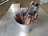    Stainless Steel Pail of Assorted Gouging Rods
