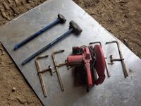  Milwaukee  Chop Saw, (4) C Clamps, (2) Sledge Hammers
