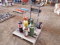    Acetylene Tank Cart with (4) Small Bottles
