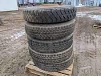 (5) 11R24.5 Truck Tires with Rims