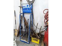 Steel Rack with Pry Bars & Miscellaneous Steel