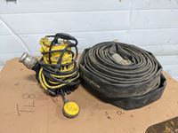    (2) 2 Inch Lay Flat 2 Inch Discharge Hoses & 2 Inch Wacker Submersible Pump