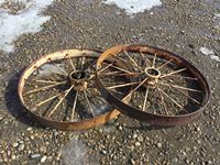    (2) Metal Wagon Wheels
