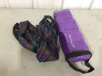    Purple Leg Wraps and Metallic Matching Long Tail Wrap