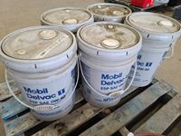    (5) Pails of Mobil Delvac 0W-40 Synthetic Oil