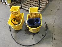    Pallet of Mop Pails, Steel Sling and Electric Chain Saw