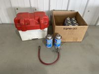    (10) Cans of Cold Shot Refrigerant & Plastic Battery Box