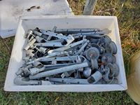    Tub of Chain Link Gate Rollers & Parts