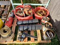    (2) Feeder Tubs, Winch, Chain Saw Parts, Reese Hitch & Straps