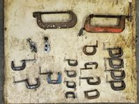    Assortment of C Clamps, Tubing Bender & Bolt Cutters