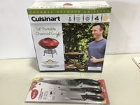    14 Inch Charcoal Grill and Kitchen Knife Set