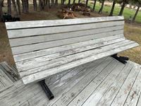    8 Ft Wood Bench with Steel Frame
