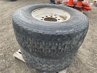    (2) Goodyear 445/65R22.5 Steering Tires on Rims