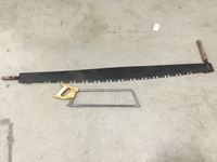    Antique Doubled Handled Saw and Hacksaw