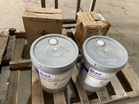    (2) Pails of Mobil Synthetic Transmission Oil, Case of Dextron 3 ATF and Delco Battery Acid