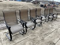    (6) C-spring Rattan Patio Chairs