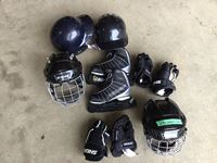    (2) Baseball Helmets & Youth Hockey Equipment