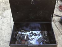    Metal Box with Miscellaneous Items