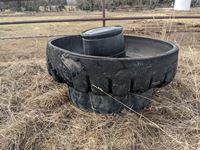    Rubber Tire Feeder with Tire Stand & Poly Barrel