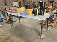    8 Ft Mobile Table w/ Miscellaneous Hardware