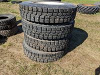    (4) 11R24.5 Truck Tires with Rims