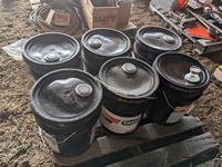    (5) Full Pails, (1) Part Pail of Universal Transmission & Hydraulic Oil