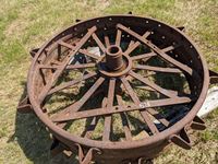    Antique 50 Inch Steel Tractor Wheel