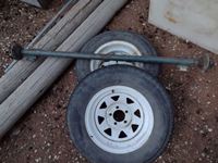    58 Inch Trailer Axle with 15 Inch 5 Bolt Tires & Rims