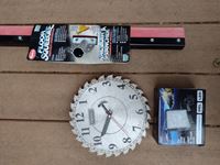    LED 12V Light, Floor Squeegee, Saw Blade Wall Clock
