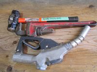    Pipe Wrench, Fuel Nozzle, Hammer