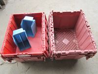    (4) Plastic Totes and (2) Stackable Containers