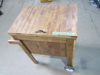    Wooden Deck Cooler w/ Wheels