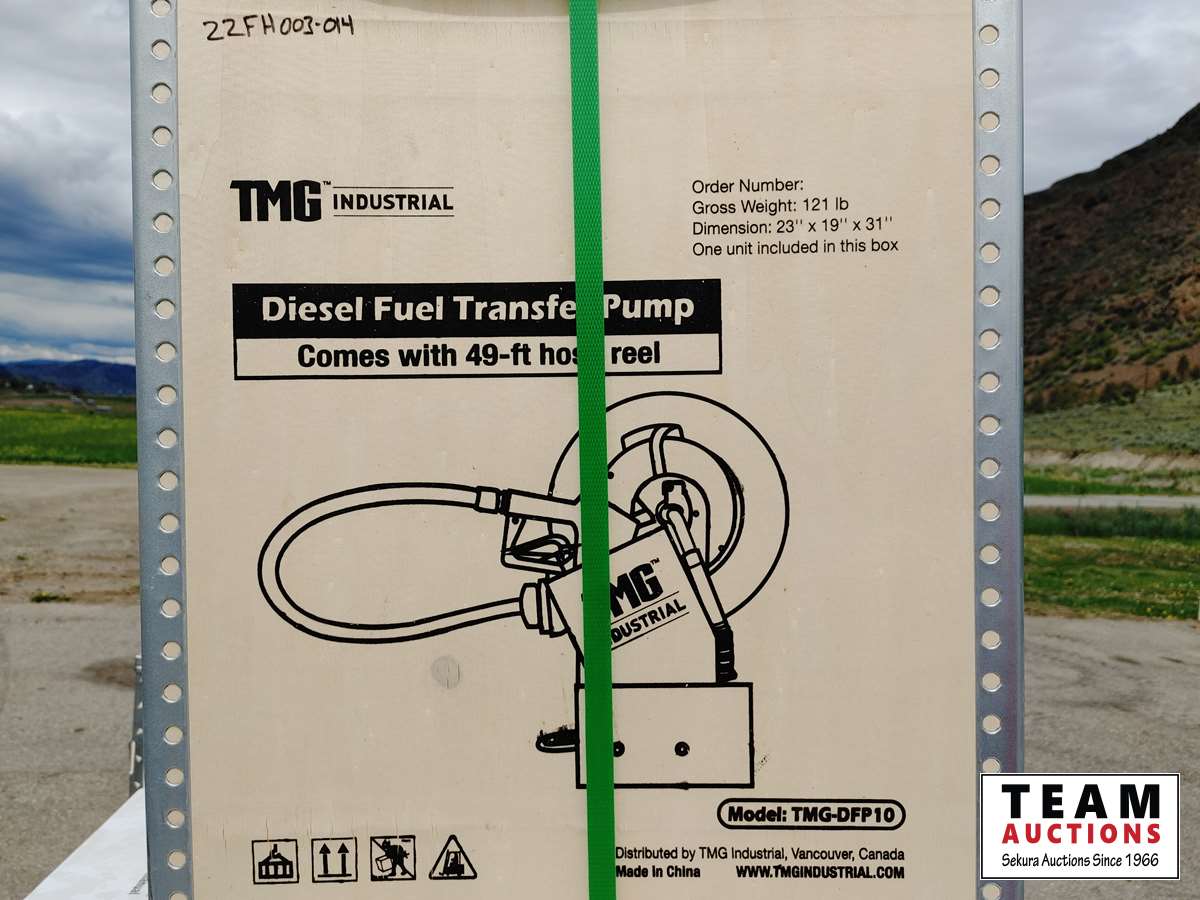 TMG Industrial Portable Diesel Transfer Pump w/49' Hose Reel, Auto