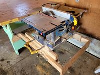 Mastercraft  14 Inch Table Saw & Vise Attached to 4 X 8 Table