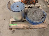    Part Roll of 16 Inch Foil Insulation, 3 Inch Lay Flat Hose, Roll of 1-1/2 Inch Fire Hose